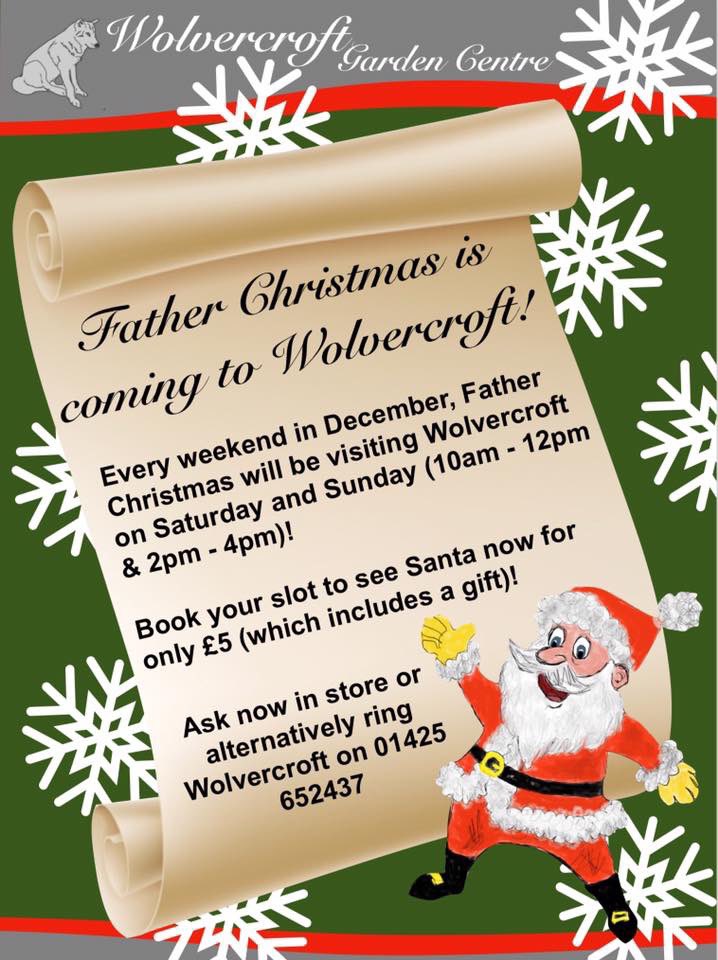 Wolvercroft's tweet photo. Father Christmas is coming to Wolvercroft this December every Saturday and Sunday! Why not book a slot for a visit! #wolvercroft #gardencentre #fatherchristmas #santa https://t.co/N9pYDqqd7r