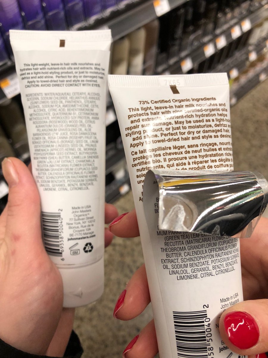 AshChaChaHeels's tweet image. ⁦@WholeFoods⁩ why is every single #johnmastersorganics product re-labeled? 76% organic 24% lies #greenwashing #notnatural #wholefoods