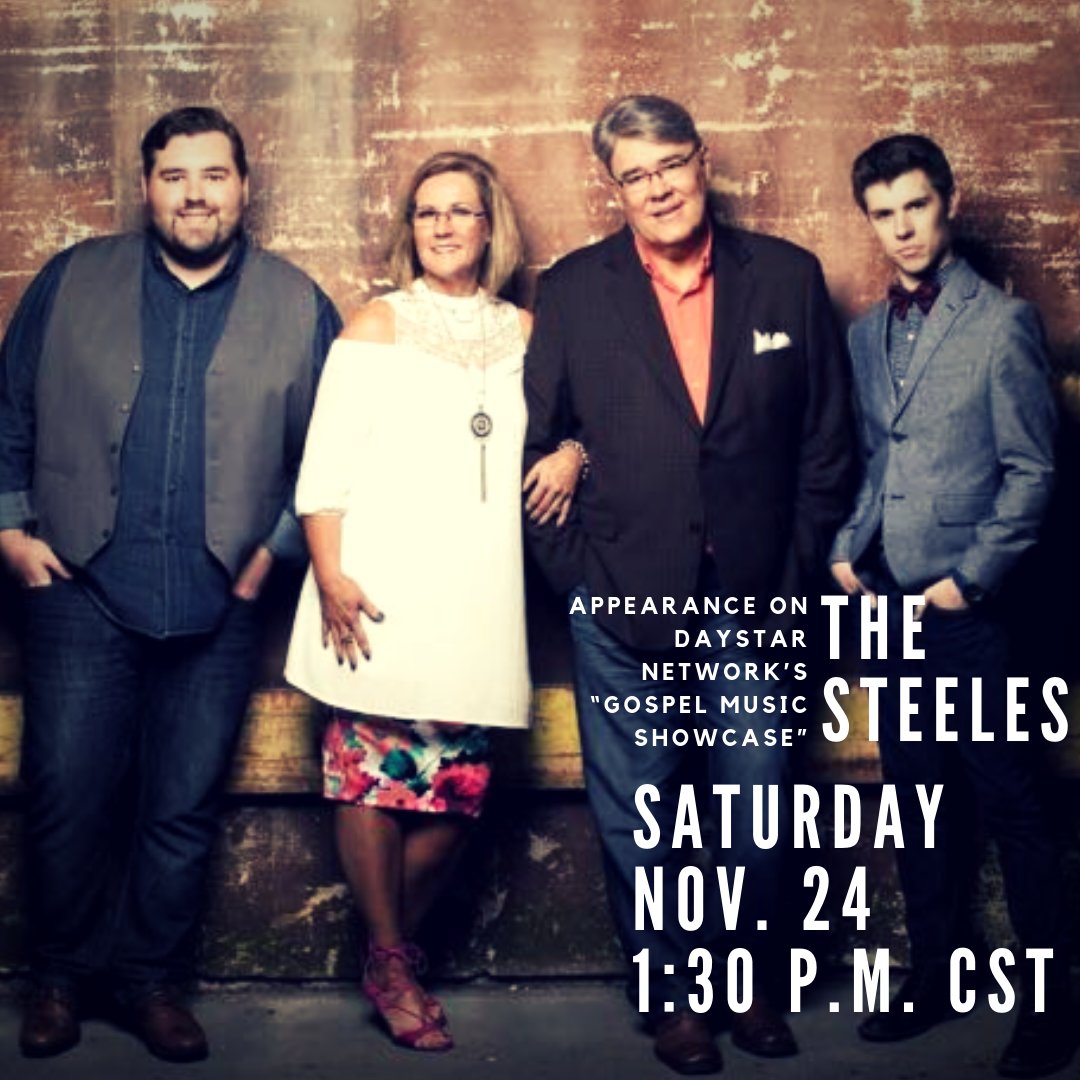 RGC_Cullman's tweet photo. Don’t miss it! The Steele’s will be appearing on Daystar Network’s Gospel Music Showcase tomorrow before the #IronBowl! https://t.co/5fo8GJEDXW