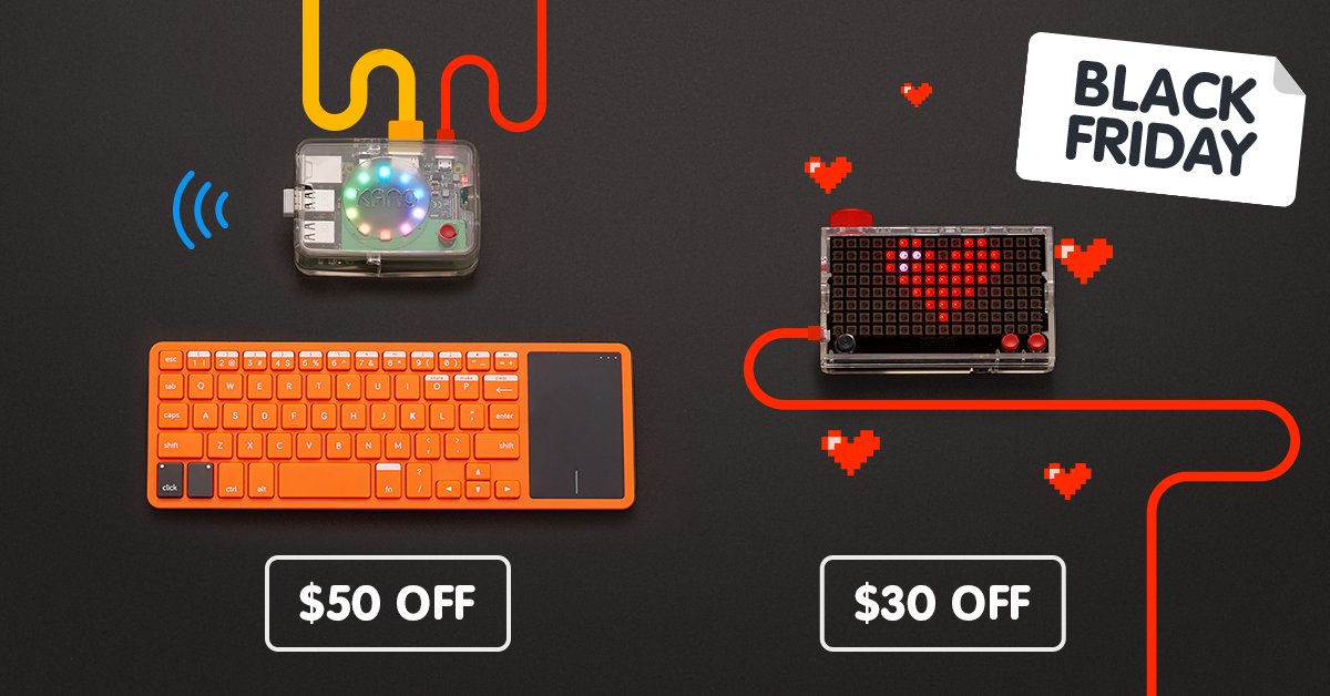 TeamKano's tweet image. Reminder that we have the #ComputerKit and #PixelKit with deep discounts for #BlackFriday2018 #blackfridaydeals . 

Get yours now! getkano.co/2nKRFkz