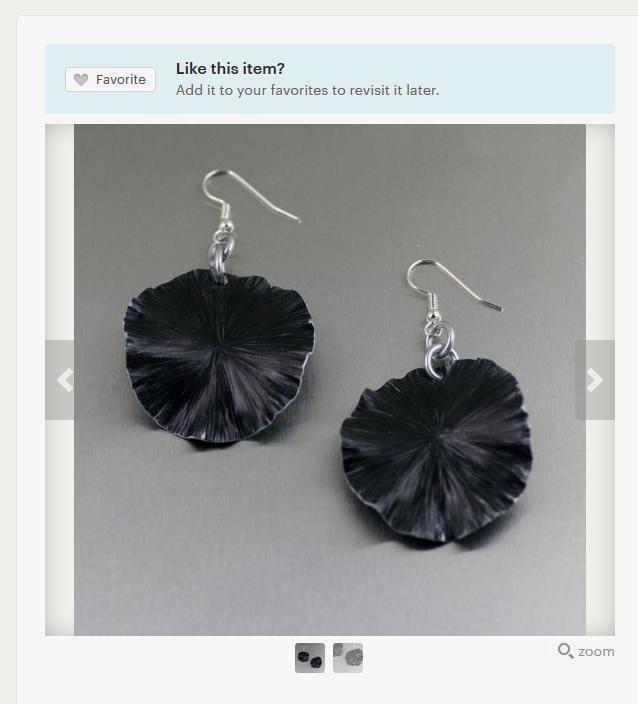 Striking Black Lily Pad Aluminum Earrings Listed on #Etsy #Earrings #Handcrafted #Accessories etsy.com/listing/181756…