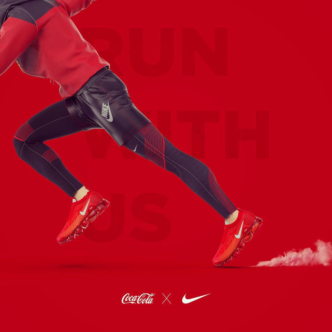 bennyleedesign's tweet photo. I wanted to do a running shot when I conceptualized the idea of the mashup 🔴✔️Textures done in @KeyShot3D #Nike #sneakers #vapormax #renderweekly #Shoedesign #3DRendering #BennyLeeDesign @Nike #CG #CGI #shoe  #Visualization #Cocacola #nikeshoes https://t.co/gDwCjpDpVR