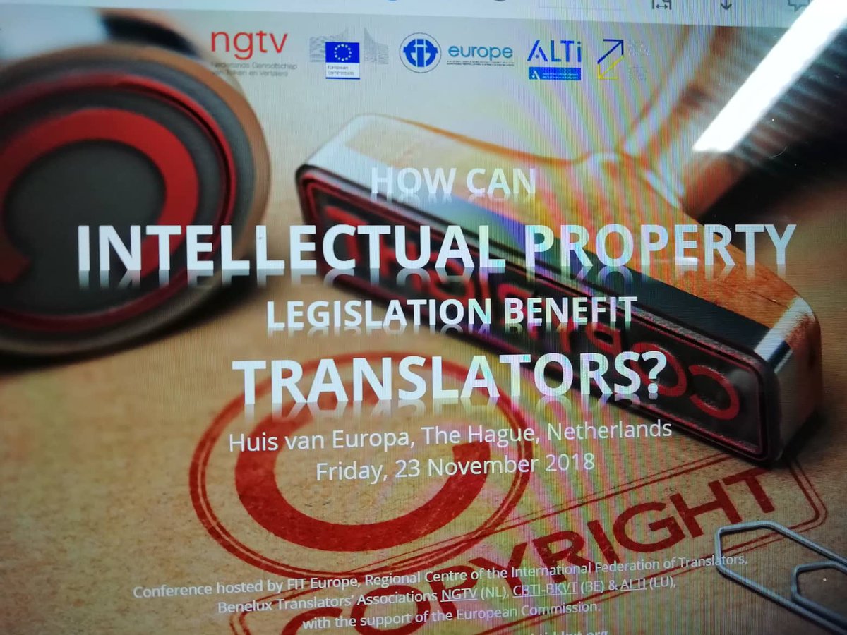 sydise's tweet image. Miranda Papadopoulou, our Treasurer, represented SYDISE in the Conference "How can intellectual property legislation benefit translators?" organized by FIT @FIT_Europe held today at the Hague. Interesting topics for both translators and interpreters! #sydise #1int