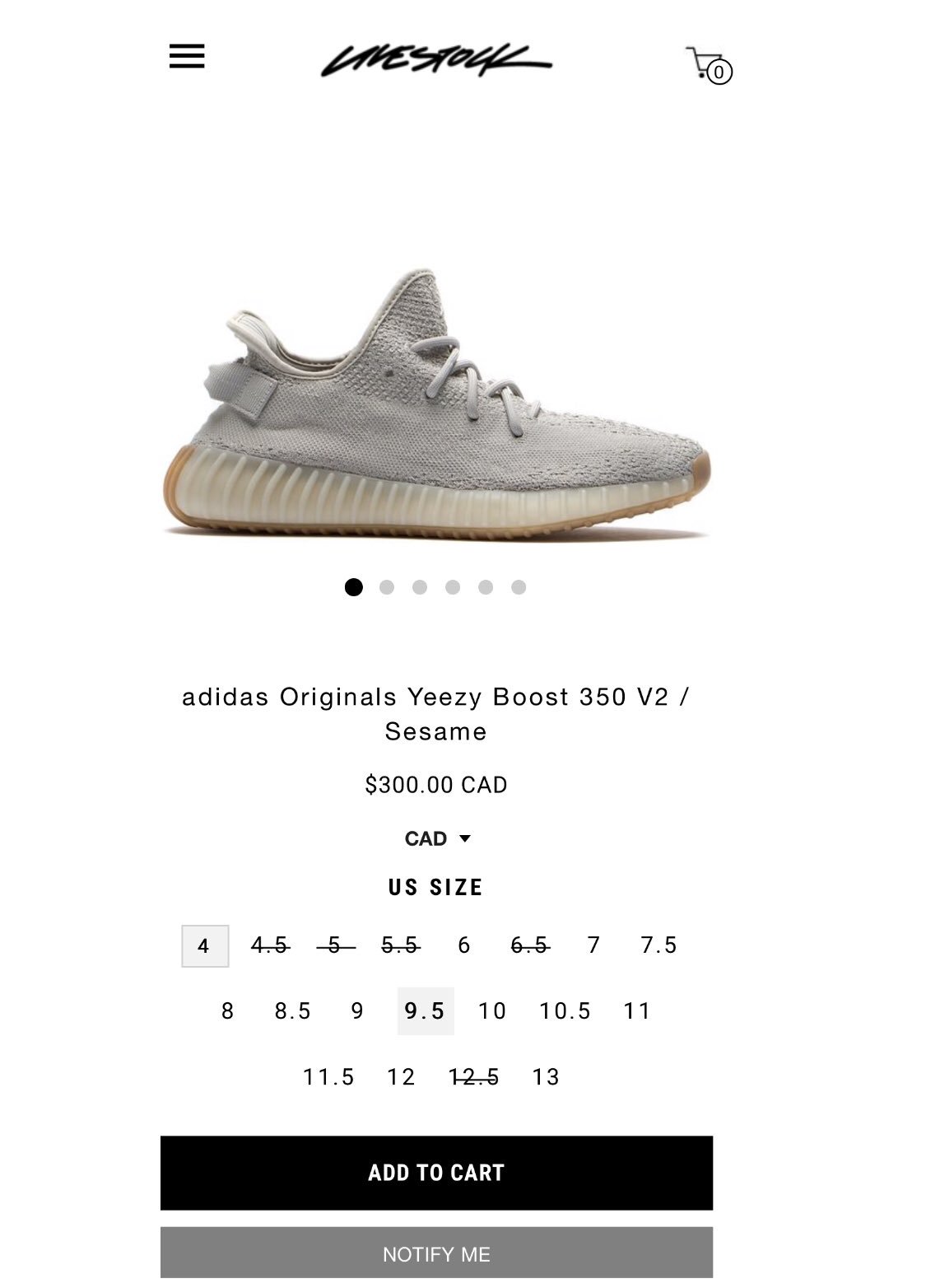 Yeezy shop sesame 12.5