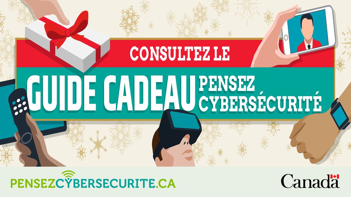 cyber_securite's tweet photo. Vous songez à acheter des appareils électroniques en ce #VendrediFou? Consultez notre guide cadeau utile afin de garder les fêtes cybersécuritaires! https://t.co/tWuUNBfFAM https://t.co/f8zCyG7JXa