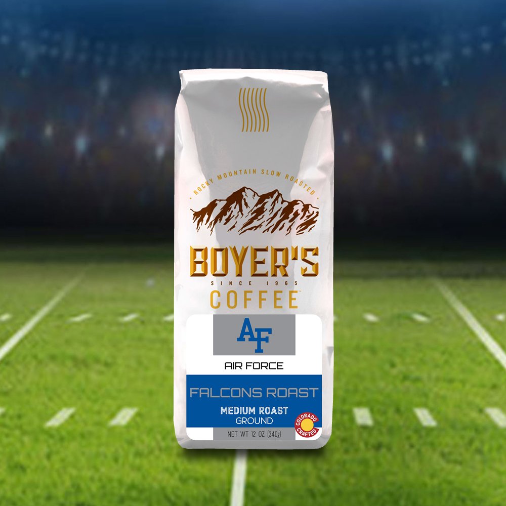 AF_Falcons's tweet photo. Holiday checklist:
✅ Holiday cheer
✅ Snowy weather
✅ Falcons Roast
 
Pick up a bag of Boyers coffee at Safeway before it’s gone. $1 from each bag sold is donated to the Falcon Pride Club. https://t.co/pf3fbWC5if