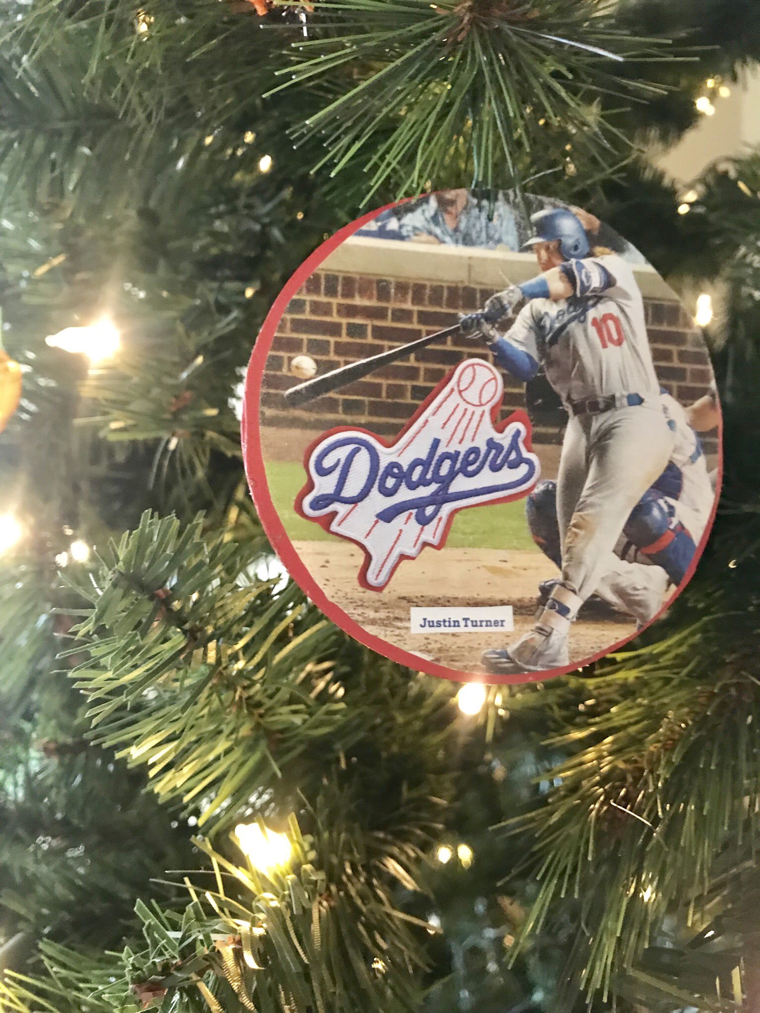 Decorating the tree today and saw this on his birthday! Happy Birthday Justin Turner!   