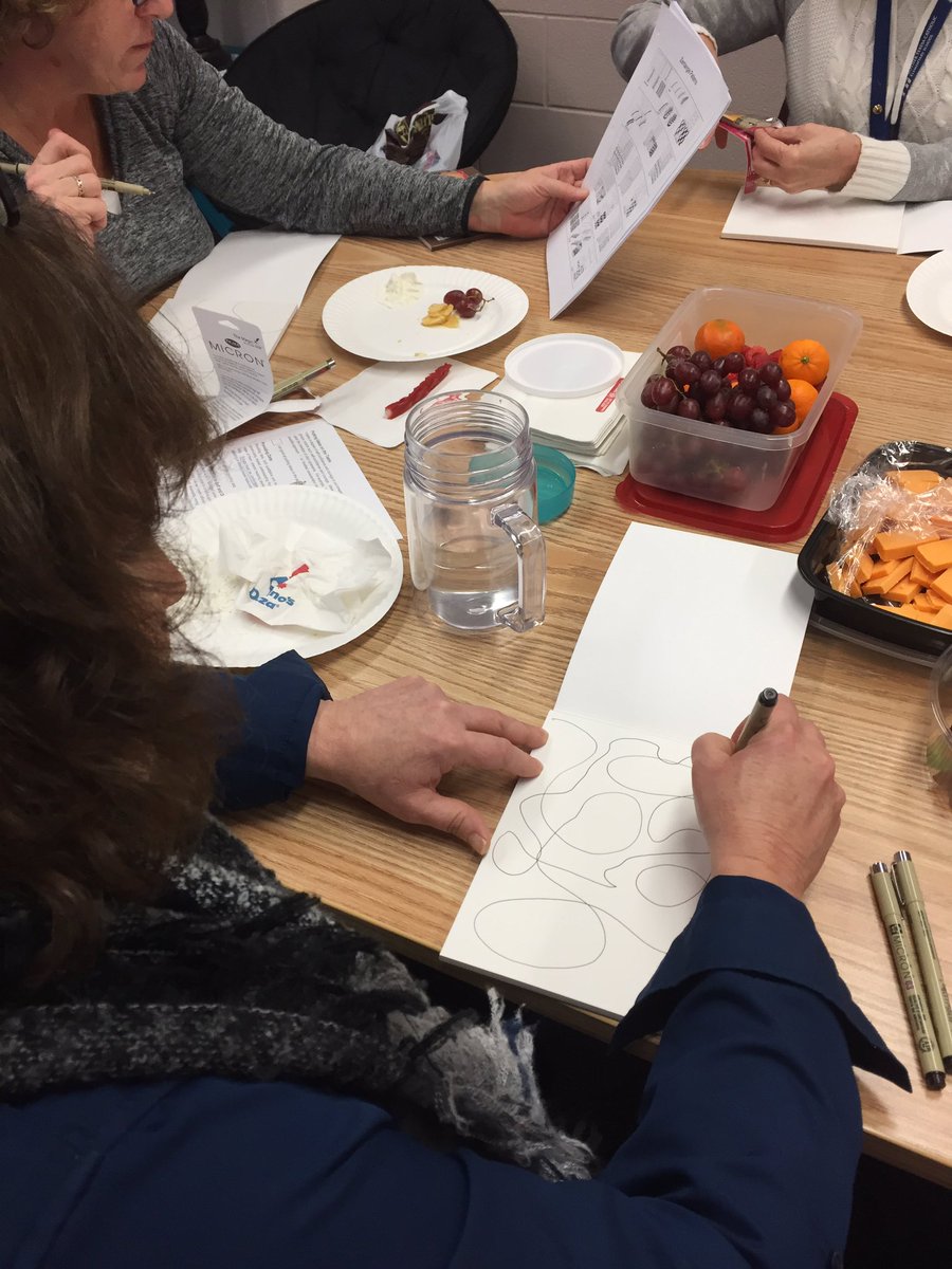 micheleatplay's tweet photo. Educational Assistant's @MotherTeresaCES are working on #mindfulness with #zentangles  hosted by resident expert @WendyPrakken #bewell #calm #STMTCourtice #pvncleads https://t.co/WEVJruxl2m