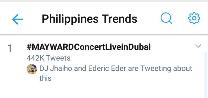 MayWardOfficial's tweet photo. #MAYWARDConcertLiveinDubai is trending TOP SPOT NATIONWIDE!

@JoshYugen @YugenPR @GlobalVillageAE @tag911ae @ViuMePinoy @ABSCBNpr

@maymayentrata07 @Barber_Edward_ https://t.co/Bf3jRQT9WX