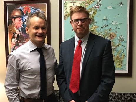 VetsOmbudsman's tweet photo. Initial meeting yesterday with @SeamusORegan. I look forward
to serving the Veterans’ community in my new role as Veterans Ombudsman. https://t.co/ZVKXep9B9C
