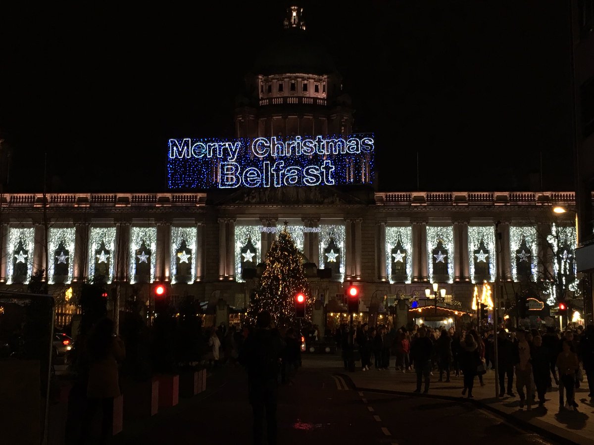 Cute little #Christmas #Market in front of #Belfast City Hall. So far the rain is holding off!
