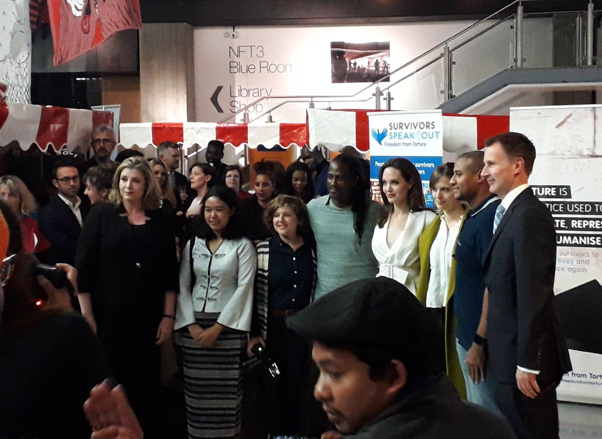 OpenDoorsUK's tweet photo. Great to be at @FCOHumanRights #PSVI Film Festival with @Refugees envoy Angelina Jolie, @Jeremy_Hunt &amp; @PennyMordaunt - hope to see double vulnerability of minority women discussed more so we can truly @end_svc https://t.co/d45hrommed