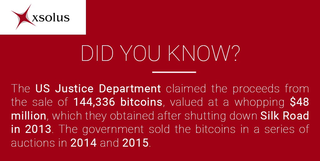 xsolus's tweet photo. #FunFact: The US Justice Department claimed the proceeds from the sale of 144,336 #bitcoins, valued at a whopping $48 million, which they obtained after shutting down #SilkRoad in 2013π€π‘
βββ
#xsolus #blockchain #cryptocurrency #cryptofacts #tidbits #didyouknow https://t.co/jAEvwaQLcL