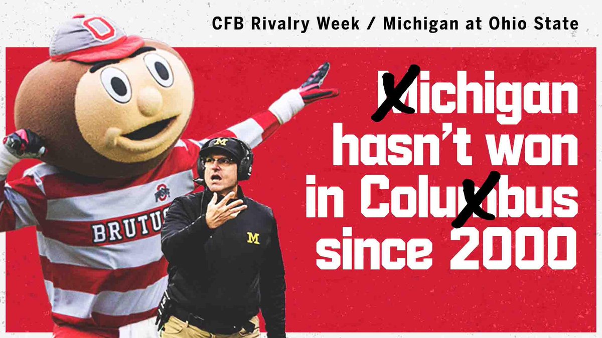 ESPNCFB's tweet photo. It's been a while since Michigan got a W in Columbus. https://t.co/GV6dak25zk