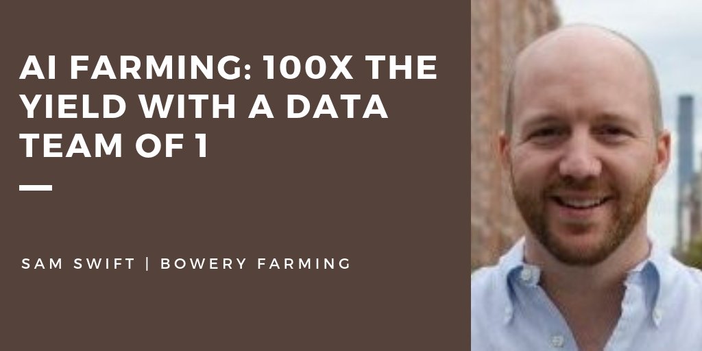 AICouncilConf's tweet photo. @swiftsam from @BoweryFarming shares how his company built data infrastructure which is lightweight yet scalable, adaptable yet reliable using tools like python, R, H2O, TensorFlow, and Google's OR-Tools. Download slides of his talk: https://t.co/Jxb6FVnPoA #dataengconf https://t.co/lTMmyl1IkX