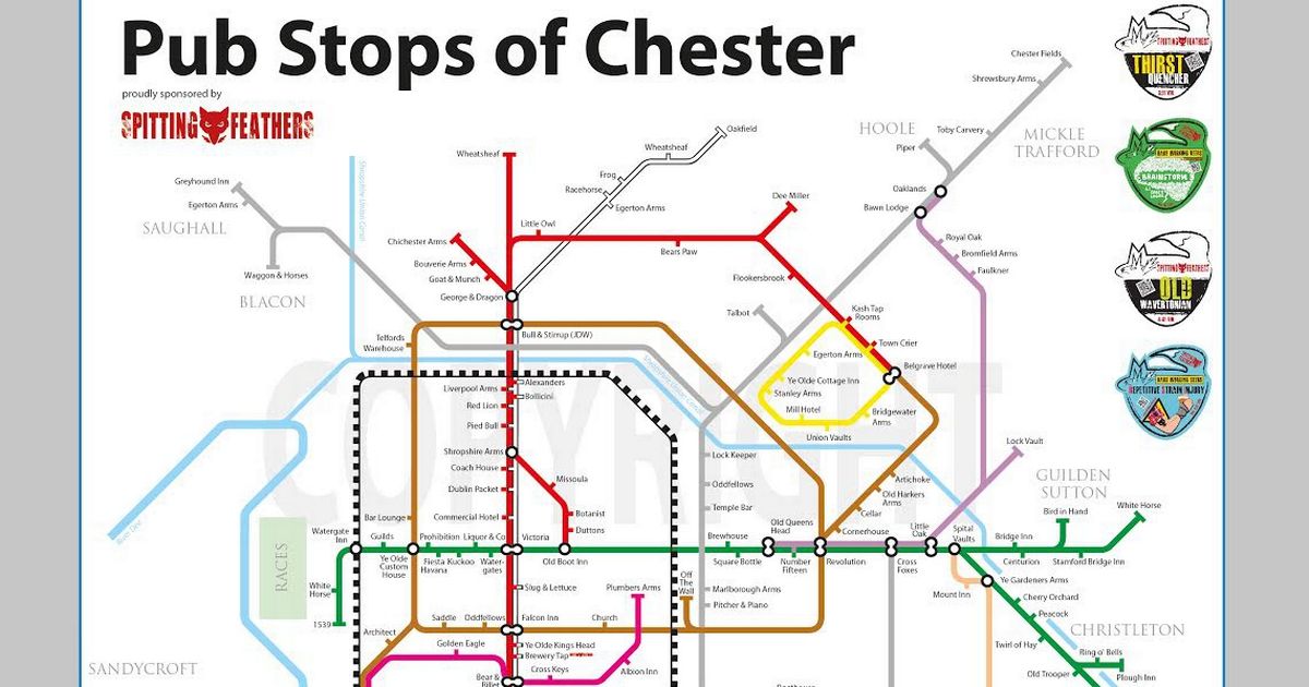 Pub Stops of Chester - Underground Style Map
#Chester #EverythingChester #EveryChester