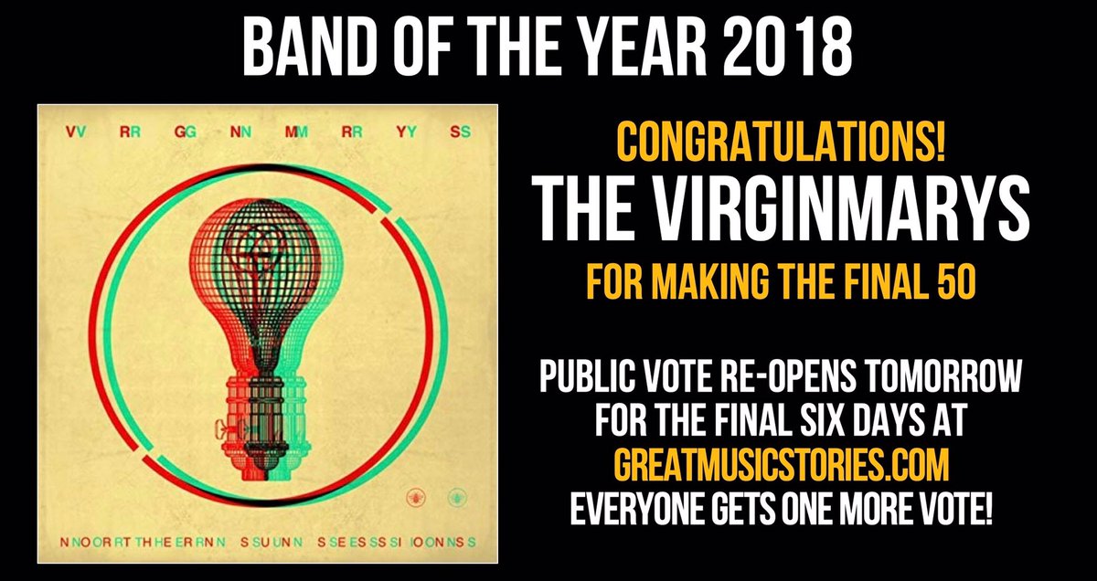GuyB_rockshow's tweet photo. Album of the month and a band still in it for the big one - a band that epitomises self expression and authenticity - @thevirginmarys - voting reopens tomorrow and everyone gets to vote again. Just once 😎 https://t.co/ldijDYgLdx