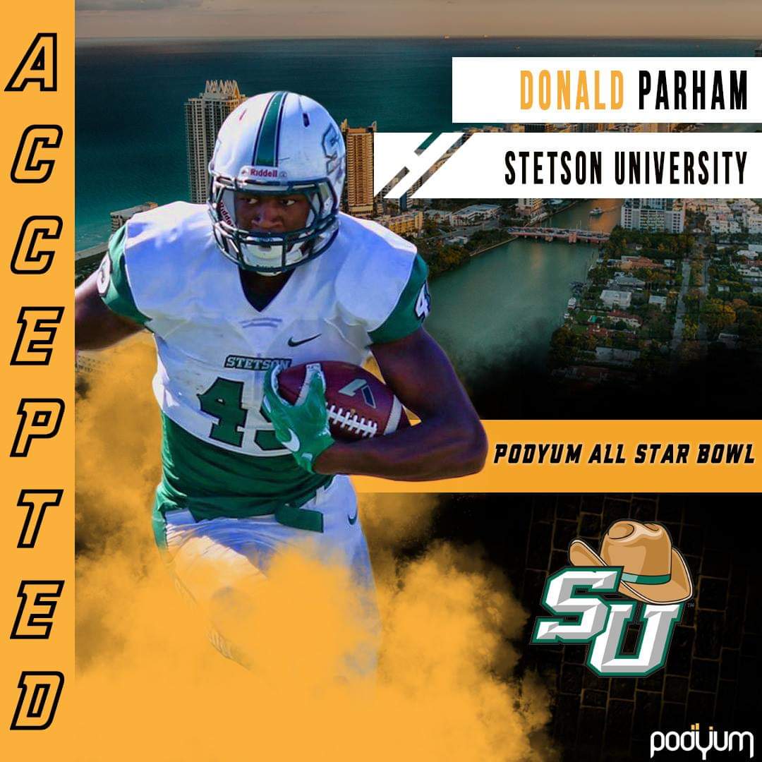 PodyumBowl's tweet photo. @StetsonHatters TE Donald Parham (@Jiggydd_49) has accepted his invitation to play in the Podyum All-Star Bowl in Miami! (@Podyum_AS_Bowl) See you there! π΄π΄
#miamibound #procontracts https://t.co/qR8Mc9M2ZS