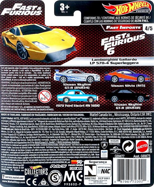 Hot Wheels 2019 Fast & Furious Premium Mix1 No.3 1970 Ford Escort RS 1600 (Fast & Furious 6) & Lamborghini Gallardo LP570-4 Superleggera 🤩👍