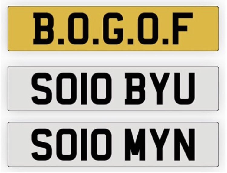 UBRplates's tweet photo. Buy 1 get 1 free (on selected plates) until 1st December 2018 in our #blackFriday #sale #soldbyu #letbyu #thebigone #thebigboss #verybigbux https://t.co/lAexQTzCut #marketingplate #numberplate #theboss #bossplates #cherisedplates #dvla #auctionresults #property # https://t.co/C89GMt078Q