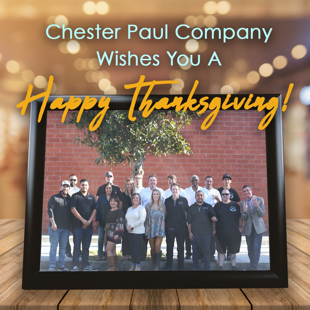 ChesterPaulCo's tweet photo. Happy Thanksgiving from our family to yours! We are so grateful to have customers and partners like you!

#Thanksgiving2018 #Thanksgiving https://t.co/u2uiAdRjLg