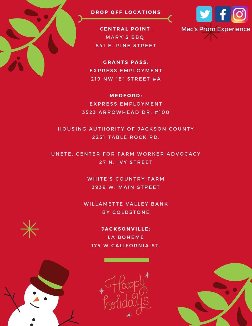 macsprom's tweet photo. Today is the kick off of our Holiday Dress Drive! 🎄👗🎅🏼

We have a goal to collect 100 donated dresses this holiday season, drop off info below.  Please like and share our social media to stay updated about our April giveaway!   🤗💗 https://t.co/7qUjb9Iz4q