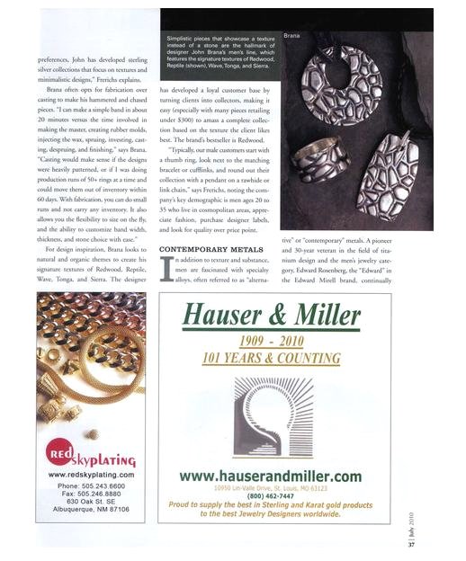 Brief article on MJSA Features Men's Jewelry by John S. Brana Offered on #JohnSBrana #MJSA johnsbrana.com/blogs/news/923…
