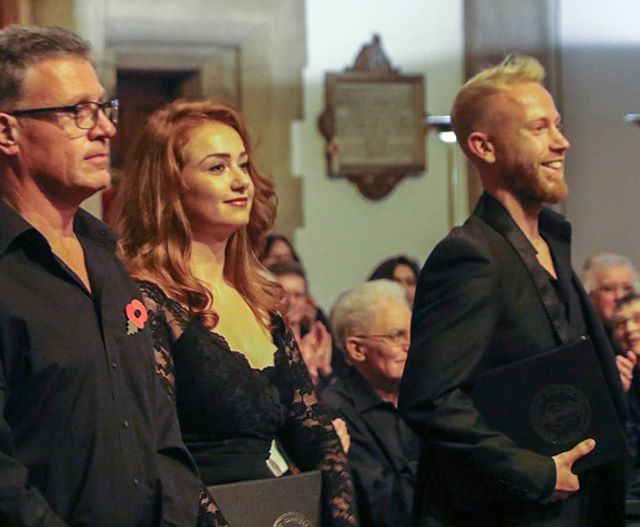 BhamFestChoral's tweet photo. Kevin Gill (piano), Holly Teague (soprano) and Miles Taylor (baritone) taking the applause at the end of our concert last Saturday. @holly_teague @miles_taylor23
.
.
.
#concert #choir #choralsociety #grantuspeace #eternallight #howardgoodall #vaughanwill… https://t.co/Y4mflpwcEf https://t.co/qcj0FLv1MY