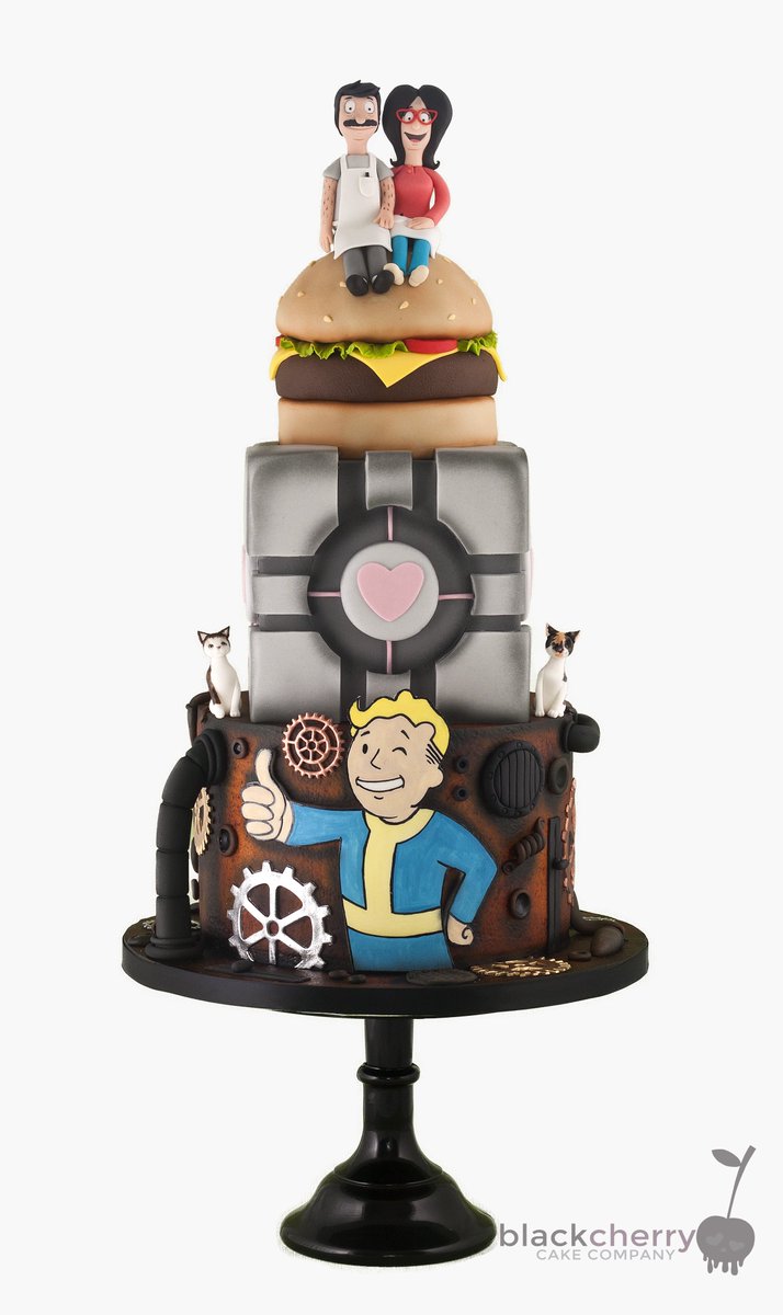 Epic couples \u003d Epic cakes. Bobs Burgers, Portal and Fallout (oh and 2 pet  cats!), image size:714x1200