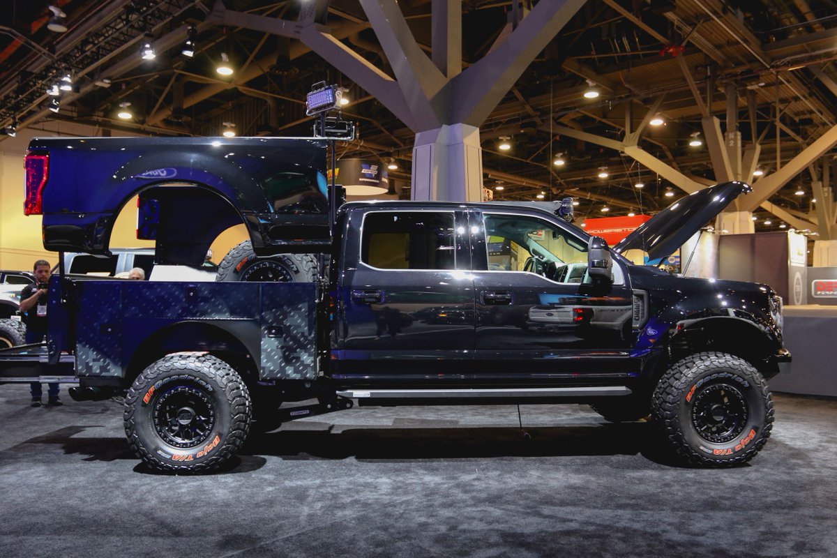 After the work is done, this F350 concept by Doug Deberti in Ford’s booth at <a href="/SEMASHOW/">SEMA Show</a> is still ready to play. It even won a Ford Design Award for “Best of Ford Stand.”

Featured Product: AMP Research® PowerStep™ XL