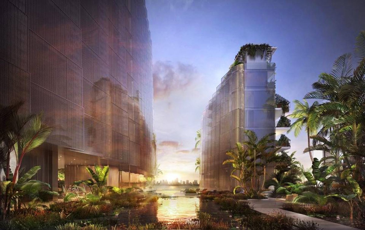 Jean Nouvel’s ’Reflection Machine’ is elevated from the ground toward rising sea-level in Miami: worldarchitecture.org/architecture-n… #miami #architecture