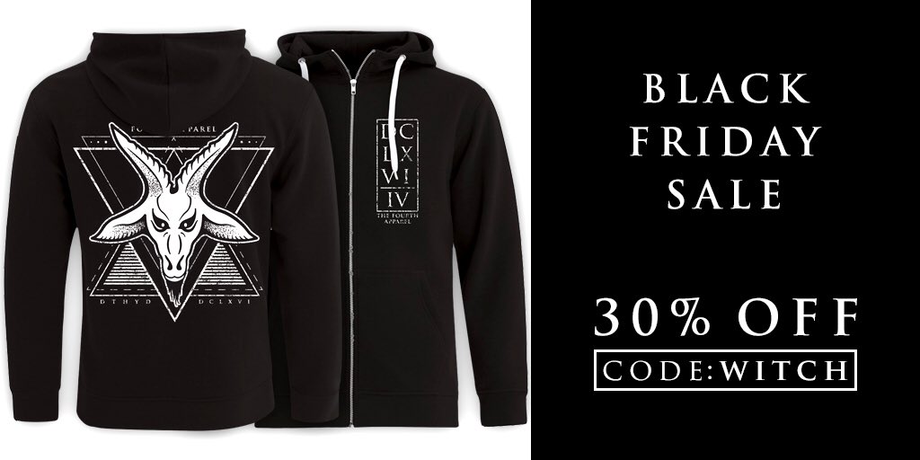 30% OFF our Renegade zip hoodie! Only until Nov. 26. Use code WITCH at checkout 🔮

thefourthapparel.com

#thefourthapparel #blackfriday #blackfriday2018 #blackfridaysale #baphomet