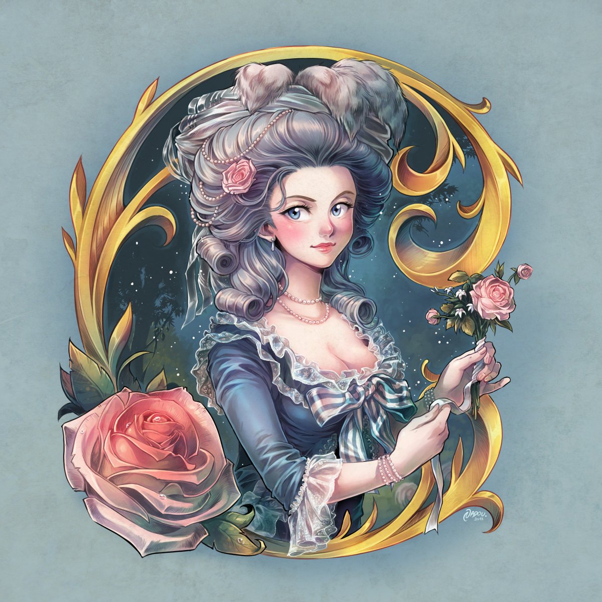 Nadou บนทว ตเตอร Voila Mon Interpretation De Marie Antoinette Dessin Pour L Anniversaire De Ma Moman