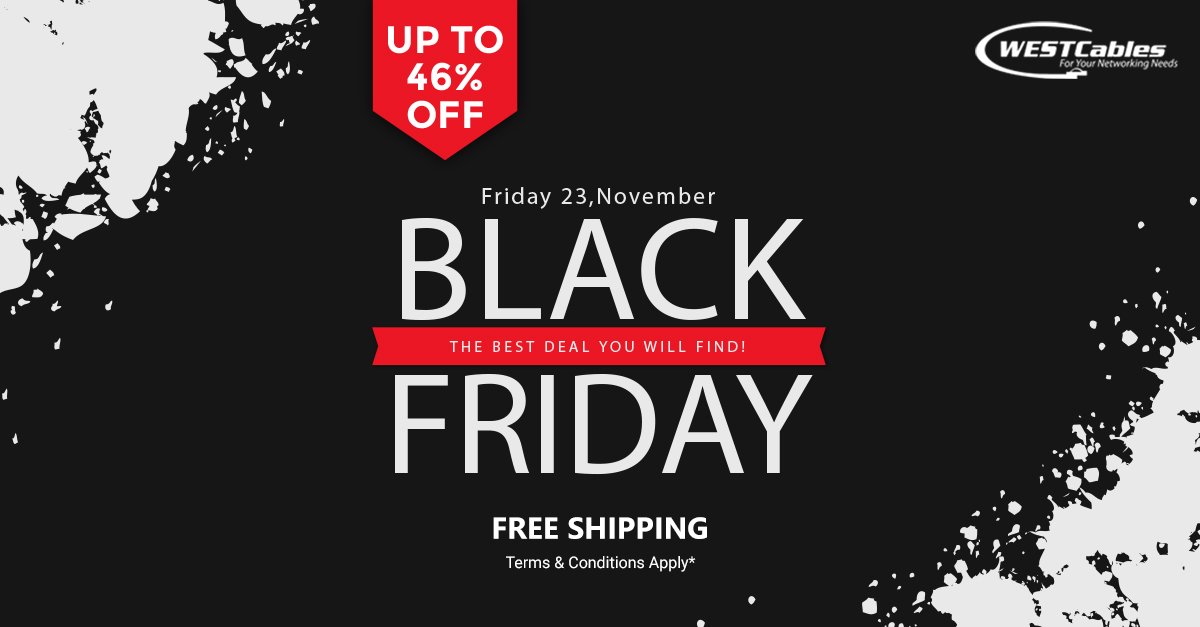 WESTCables's tweet photo. We are running a BLACK FRIDAY sale in which we are giving up to 46% discount on networking cables. For business inquiries...https://t.co/tvOJrqvZSV
#blackk_friday #sale #black_friday_sale #etthernet_cables #networking_cables #cat5e #cat6 #cat6a #cat5e_plenum #cat6_plenum https://t.co/KEAVF44CXH