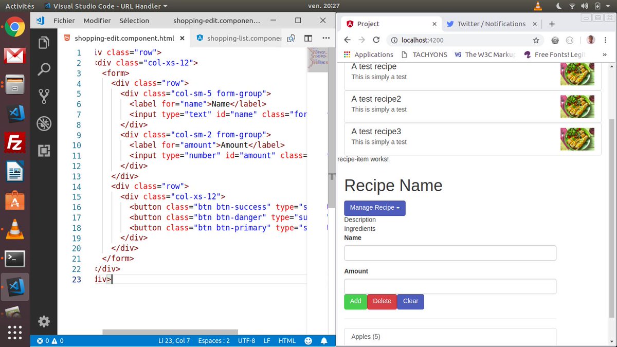 FaicalKinda's tweet photo. Day 06 : Working on the course project #RecipesApp @maxedapps  #Angular's Course #Angular7FormalyAngular2TheCompleteGuide #100DaysOfCode https://t.co/TlVYQvG9XI