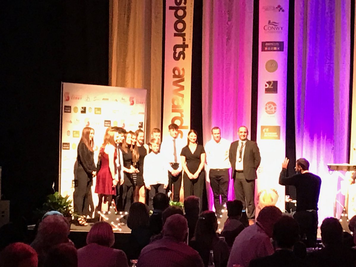 Very proud of this group of young people! Huge congratulations ⁦@agcreuddyn⁩ #schooloftheyear #conwysportsawards