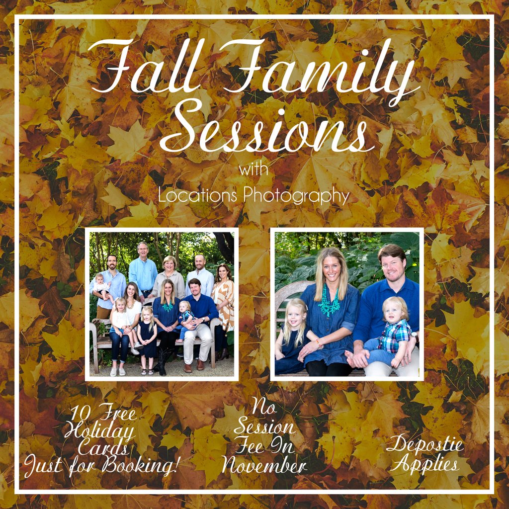 LocationsPhoto's tweet photo. This is the perfect time of year for family portraits.
Just schedule your session for the month of November, it's that easy.   Call the studio today to schedule!  Limited time and spaces available.

817-870-2200

#FallFamilyPortraits #LocationsPhotography #FortWorthPortrait https://t.co/Eb765mvZtH