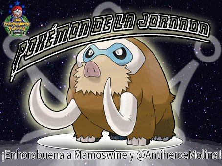 LEP_LigaPokemon's tweet photo. Ya sabemos el ganador del último #PokemonDeLaJornada.
Con un 42%  de los votos, deja helados a sus rivales...
¡¡¡MAMOSWINE!!! ¡¡¡WINTER IS HERE!!!
¡¡¡Enhorabuena a Mamoswine y su entrenador @AntiheroeMolina!!! https://t.co/Aaf45h3EoF