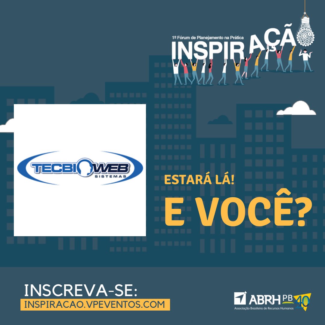 Tecbioweb é uma empresa de tecnologia web 100% na nuvem. No mercado Brasileiro há 05 anos, neste ano integraram uma parceria societária com a gigante do setor nacional "LOGPONTO".Eles estarão conosco no 1º Fórum de Planejamento na Prática. E você? É amanhã!!!