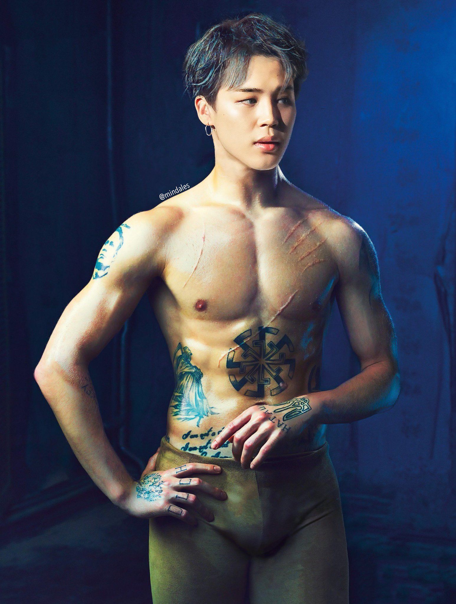 “#jimin as the rebel contemporary ballet dancer with tattoos” .