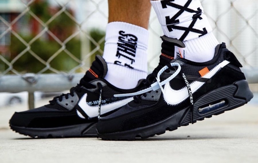nike air max 90 off white on feet