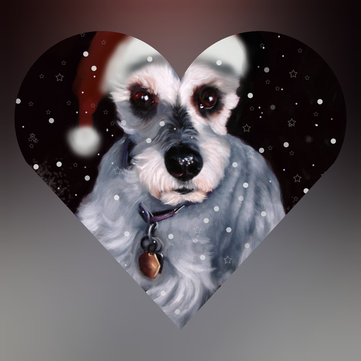 Runningdoe's tweet image. Part of a xmas card design. Schnauzer is an oil painting I did, the rest is digital #dogfriendly #Schnauzer #dogs #puppies #gallery #galleries #art #OilPaintings #Homeowners #homeMade
