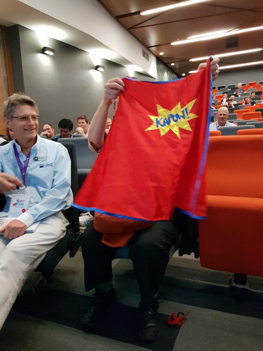 Technet2018's tweet photo. Lynn Ferris from @UNSW suiting up for @Technet2018! This year's theme: Supertechs, from invisible cloaks to capes; revealing your value #SuperTechs #SuitUp https://t.co/J45Zcleoy4