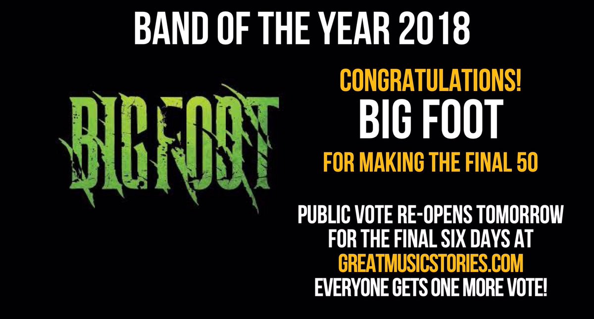winning Band of the Year is big shoes.  These boys would say having big feet helps! congrats <a href="/Bigfootukrock/">Bigfoot</a> for making the final 50 from the original 172 #marvs