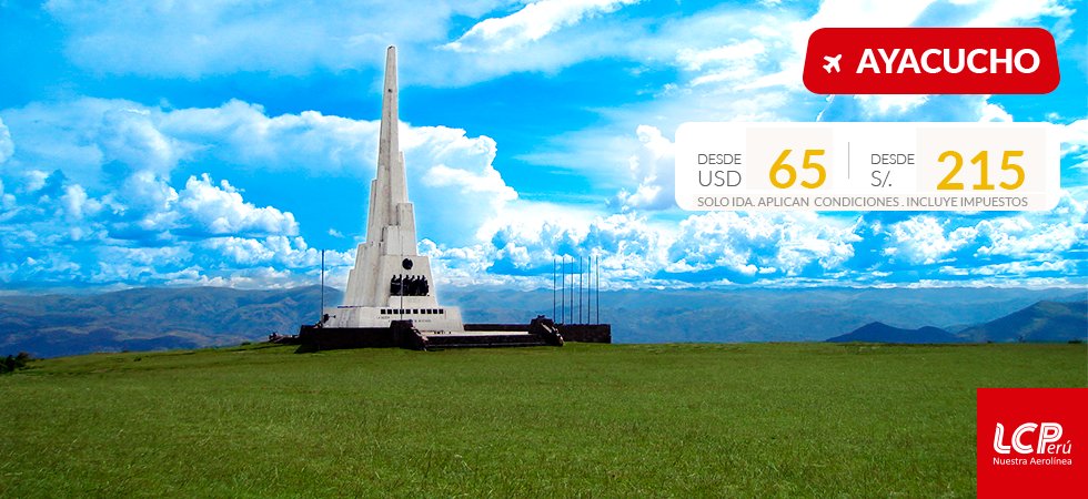 lcperu's tweet photo. Esta es la oportunidad de conocer #Ayacucho, hermoso destino con mágicas costumbres y paisajes que te enamoraran 🥰

▶️Vuela en LCPerú a Ayacucho desde $65 ó S/215 💪🏼

¡ Te esperamos a bordo ! ✈️❤️ https://t.co/lhL1yGyXse