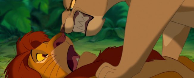 SpikeReeds's tweet photo. “The Lion King was a good movie but let’s discuss the problematic misogynist message that it was portraying. It followed Simba, the male, and it didn’t show the journey of Nala, the woman. Also the title is Lion KING, not Lion Queen, implying women can’t lead” https://t.co/4Oixzbl1k1