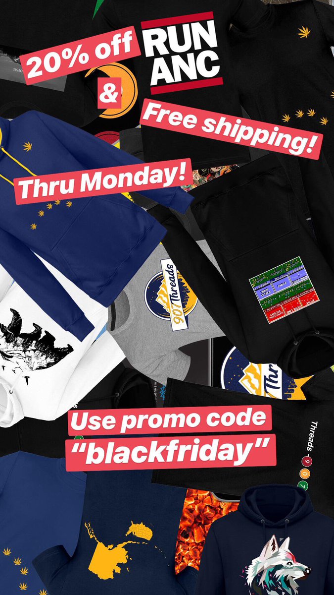 Threads907's tweet image. Go to 907threads.com to check out the amazing deals while they last.

20% off + Free Shipping w/ promo code “blackfriday”

Like and RT