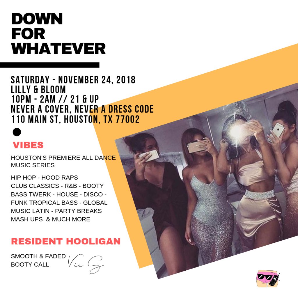 _DJVICG's tweet image. What’s up Houston?! Let’s link tomorrow at Lilly &amp;amp; Bloom!! 

#DownForWhatever 

Free all night - no dress code