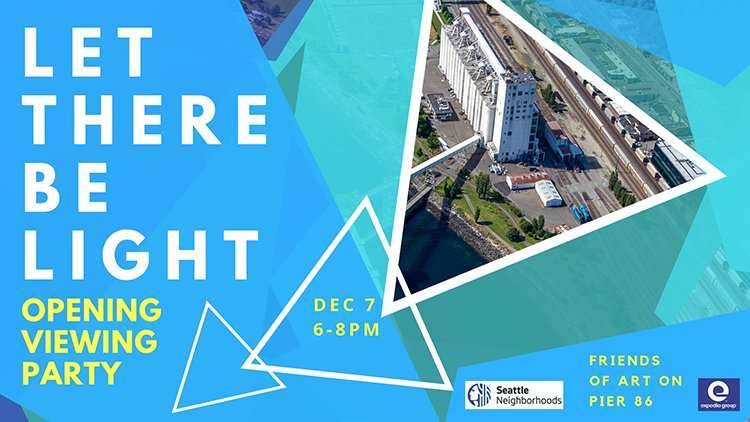 Van_Biennale's tweet photo. Wow! Congrats to the Friends of Art at Pier 86! "Let There Be Light" is a go. The multi-artist installation features two, multi-day exhibits of large scale video art projected onto #Seattle's 222 ft tall #Pier86 grain terminal. Dec 7-9, Dec 14-21 https://t.co/MHU6ng7QIa #FAP86 https://t.co/EPx05AH7n7