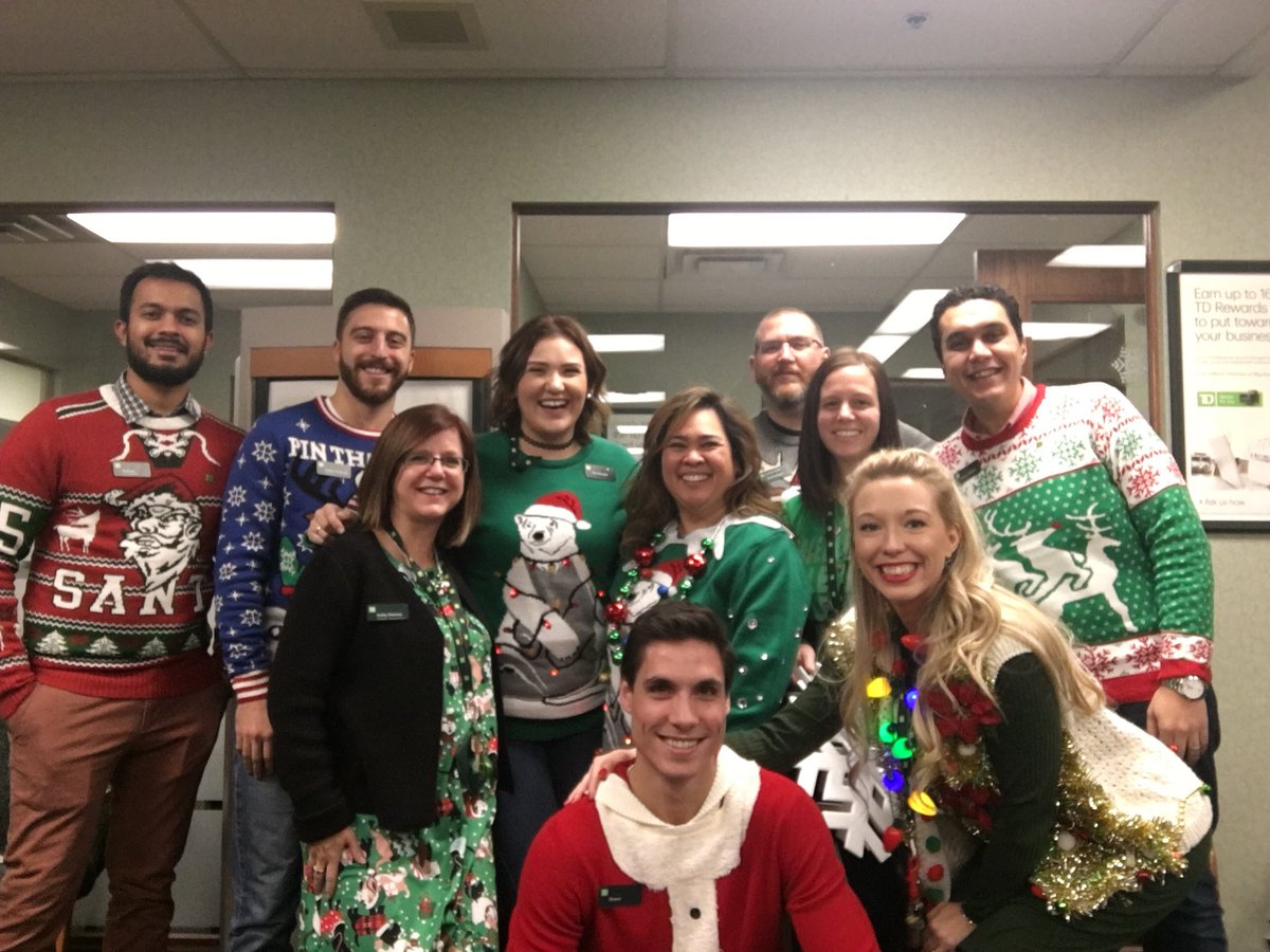 tufswimmer08's tweet photo. #blackfriday #devonshiremall #tdemployees #branch84 #fullofholidayspirit #UglyChristmasSweaters #whowon?@TD_Canada https://t.co/s4mhw90ecl